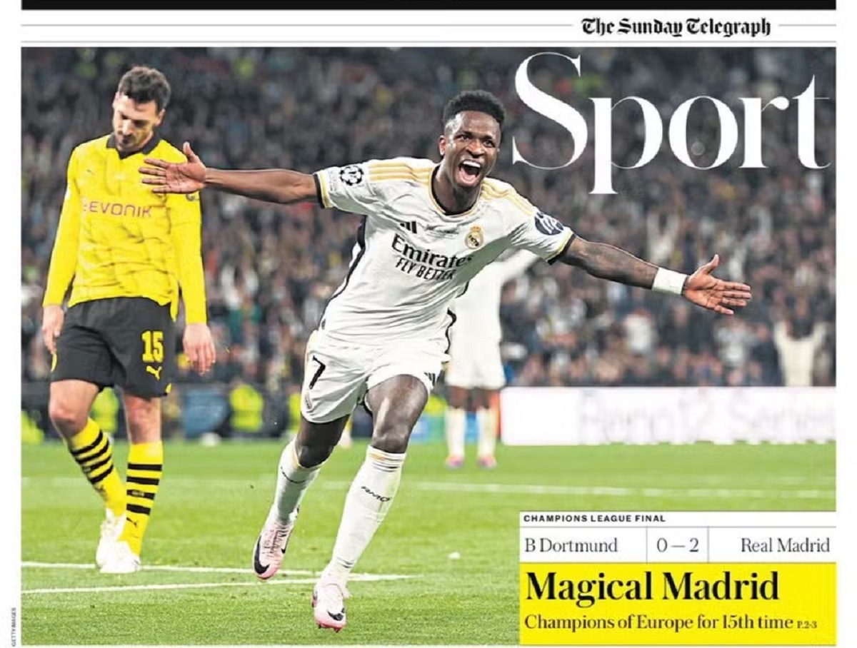 Capa de jornal inglês chama Real Madrid de 